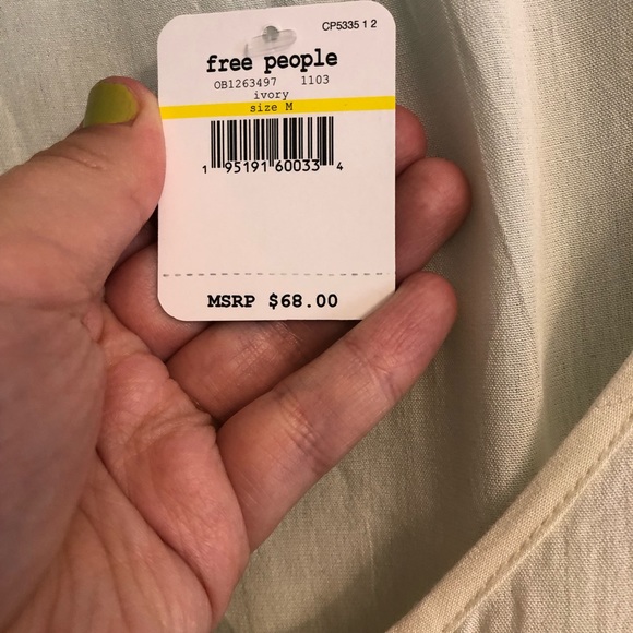 NWT Free People romantic peasant blouse thong bodysuit size medium - Picture 4 of 7